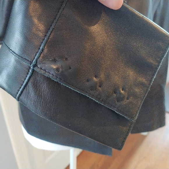Andrew Marc New York Black Soft Leather Snap front Jacket S - Picture 8 of 12